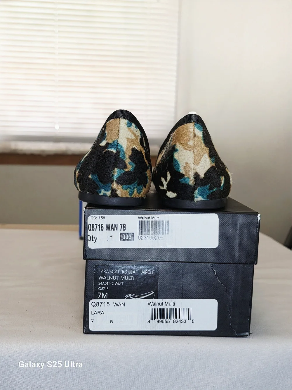 COACH Lara Scattered Leaf Haircalf Ballet Flats In Walnut Multi  Size 7B